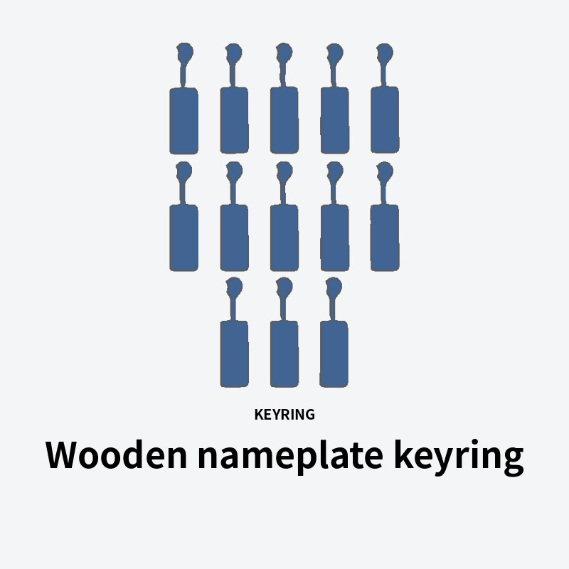 Wooden nameplate keyring